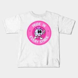 Pride I Every Stride - Cute Disco Cartoon Kids T-Shirt